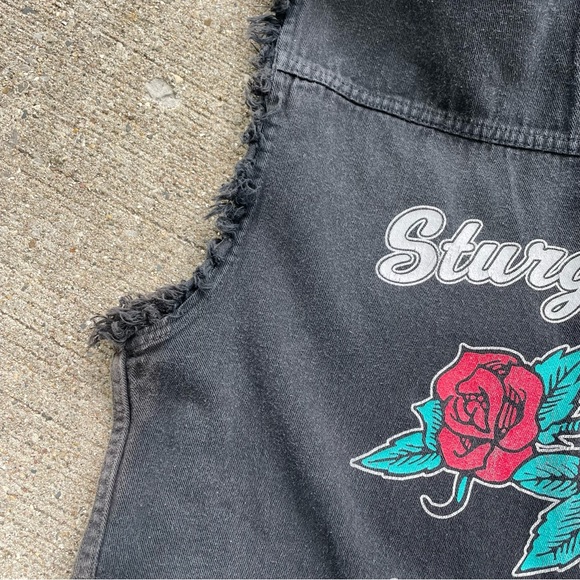 Vintage Sturgis 2000 60th Anniversary Black Hills M Denim Button Up Shirt Top - Picture 8 of 11